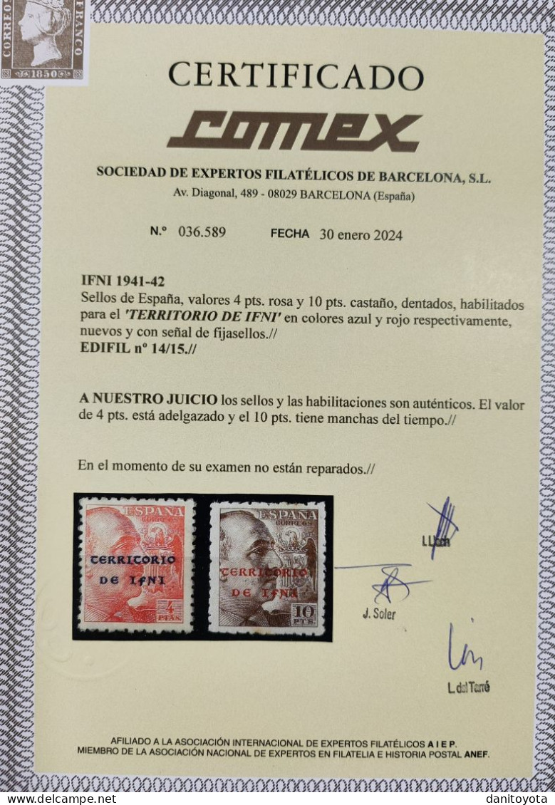 IFNI. EDIFIL 1/15 **/*  SELLOS DE ESPAÑA HABILITADOS. CATALOGO 1980 € - Ifni