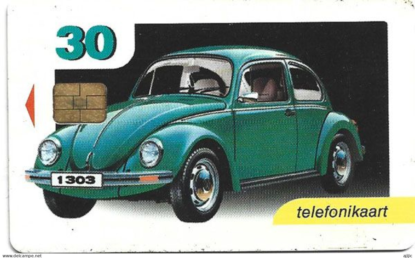 Volkswagen Beetle 1303, Au Dos Ferdinand Porsche. Telef. Card D'Estonie - Automobili