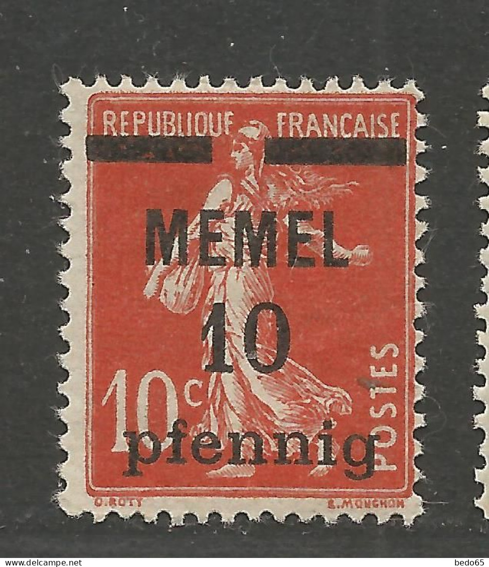 MEMEL N° 19 Surcharge Déplacée République Française Non BarréNEUF* CHARNIERE  / Hinge / MH - Nuovi