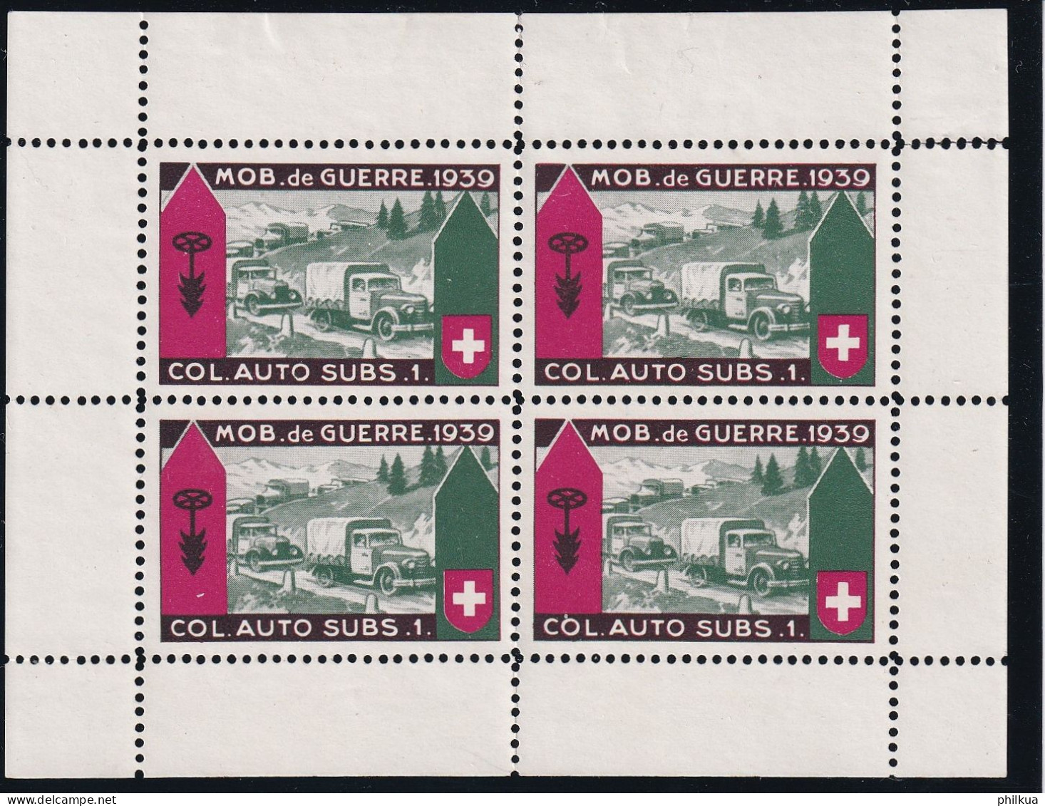 Verpflegung 4 Gezähnter Block Ohne Inschrift -  Postfrisch/**/MNH (oben Angetrennt) - Vignetten