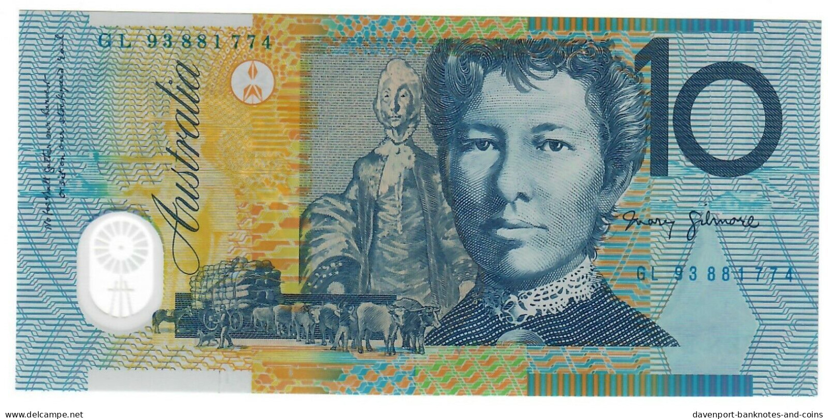 Australia 10 Dollars 1993 UNC Evans-Fraser - 1992-2001 (polymère)