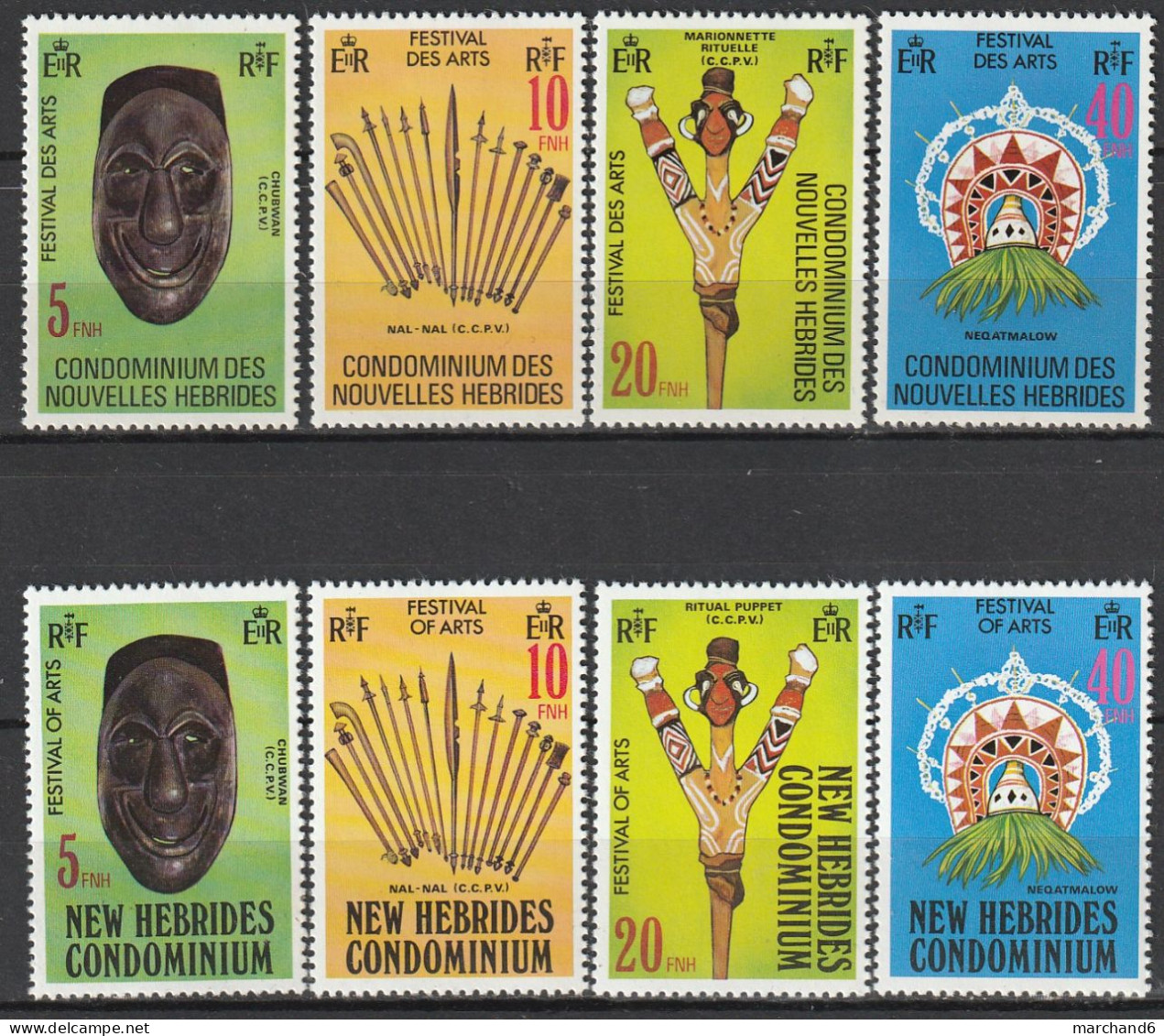 Nouvelles Hébrides Festival Des Arts Du 10 Au 17 Novembre 1979 France Anglaise N°559/566 Neuf** - Unused Stamps