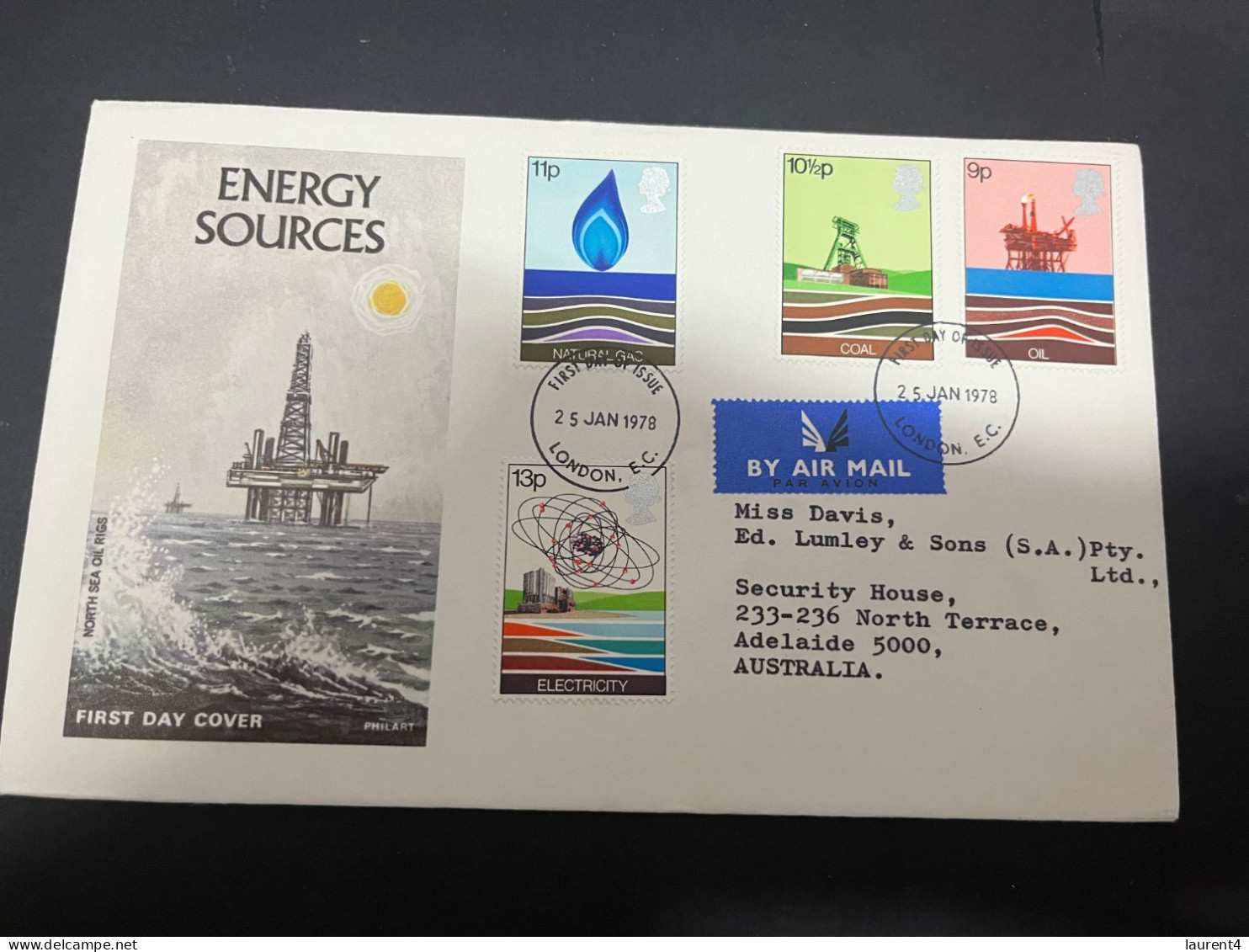 8-2-2024 (3 X 39) UK (Great Britain) FDC - 1978 - Energy Sources - 1971-1980 Em. Décimales