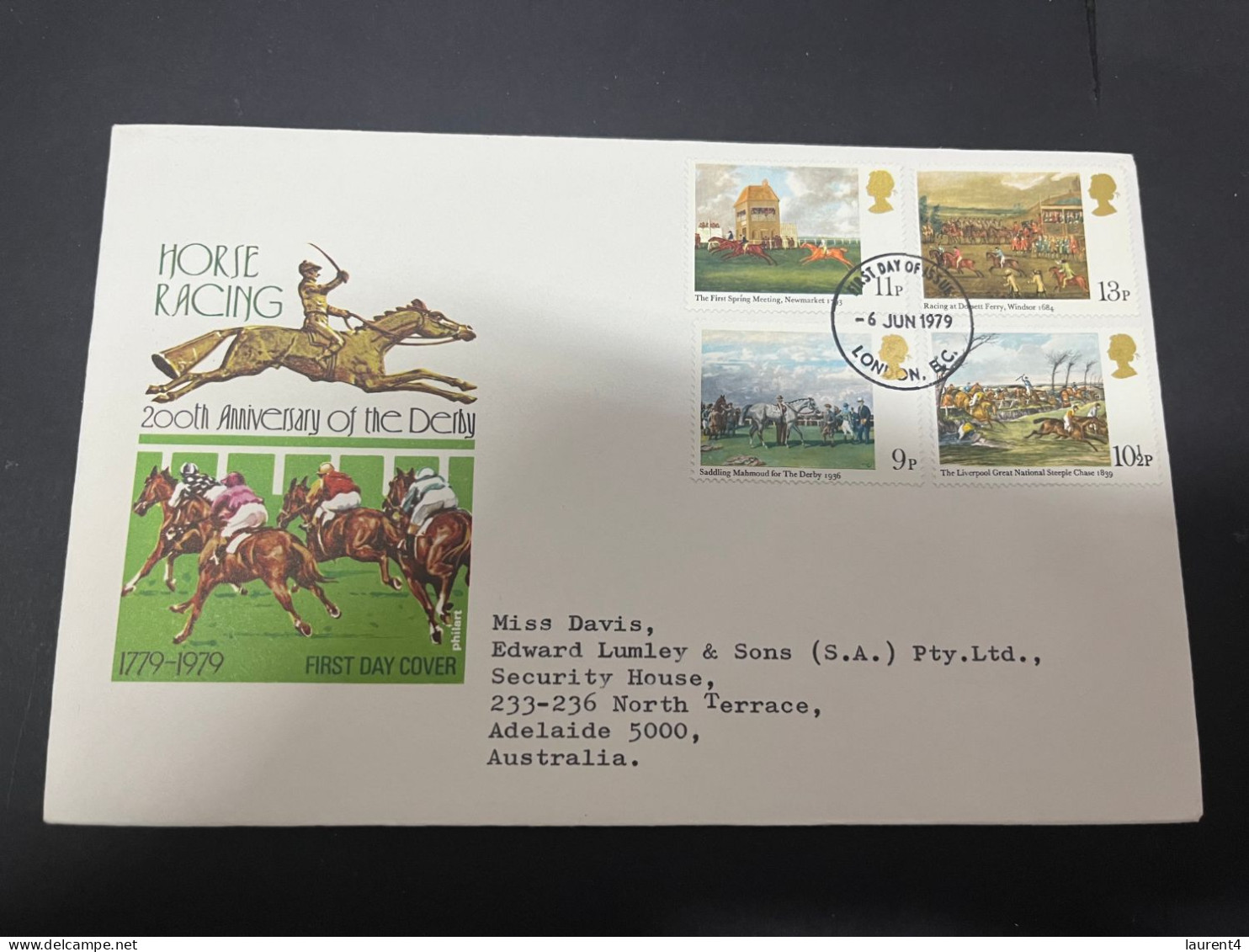 8-2-2024 (3 X 39) UK (Great Britain) FDC - 1979 - Horse Racing - 1971-1980 Em. Décimales