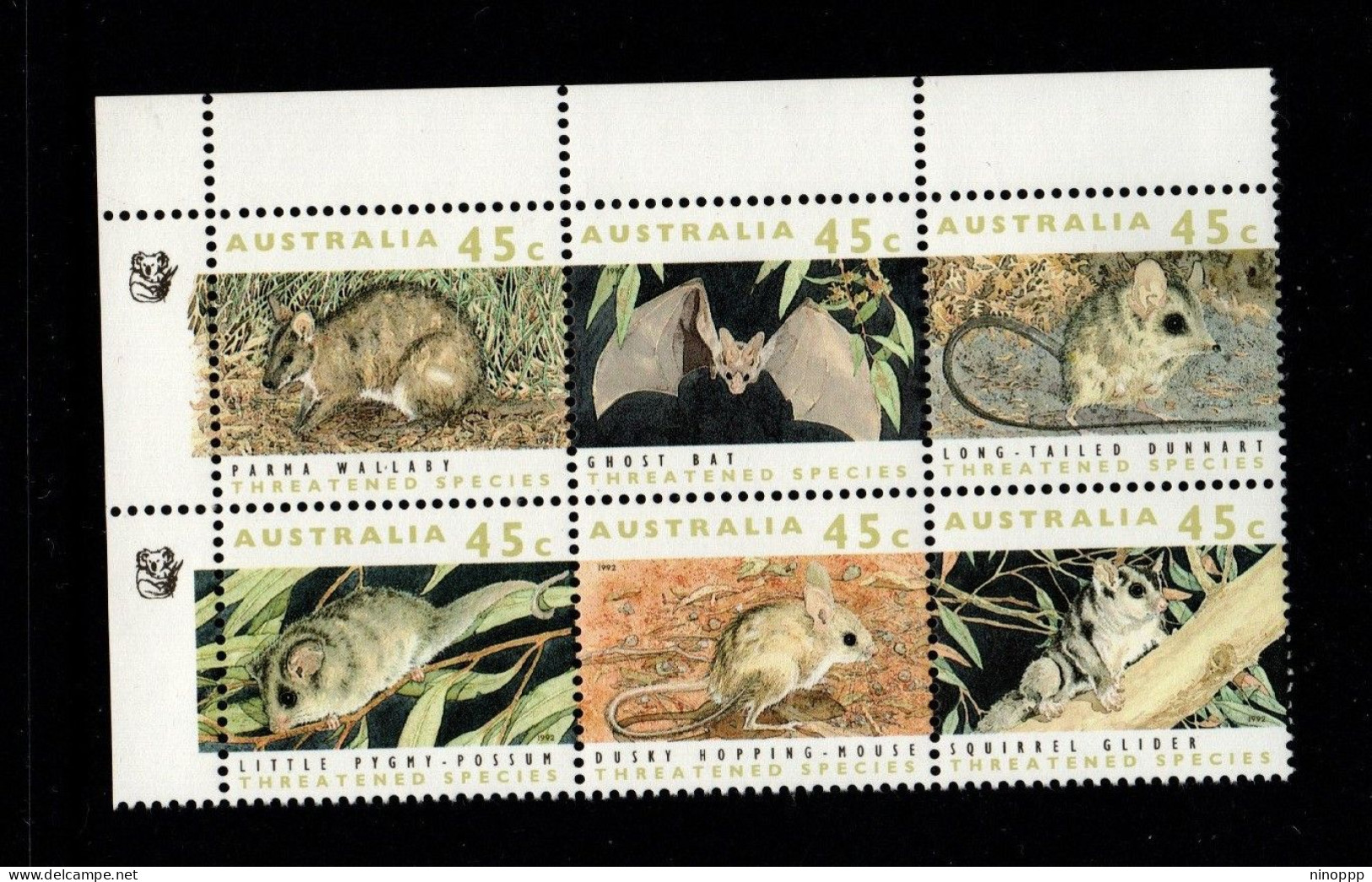 Australia Cat 1325ee 1994 Endangered Species Block 6, 1 Koalas Reprint,mint Never Hinged - Essais & Réimpressions