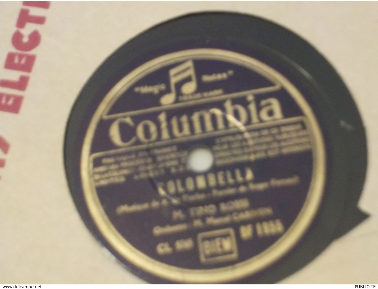 DISQUE Vinyle 78 Tours Colombella Tino Rossi 1935 - Formatos Especiales