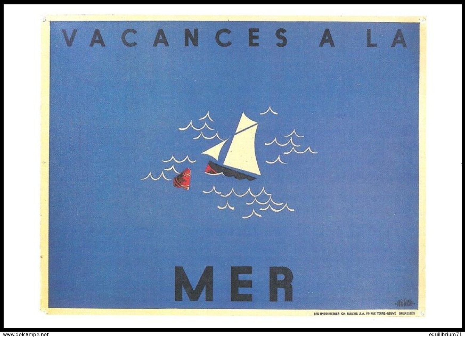CP/PK** - Atel Hergé Publicité - 1933 - Vacances à La Mer Affiche Pour Les Magasins "Au Bon Marché" - Philabédés (comics)