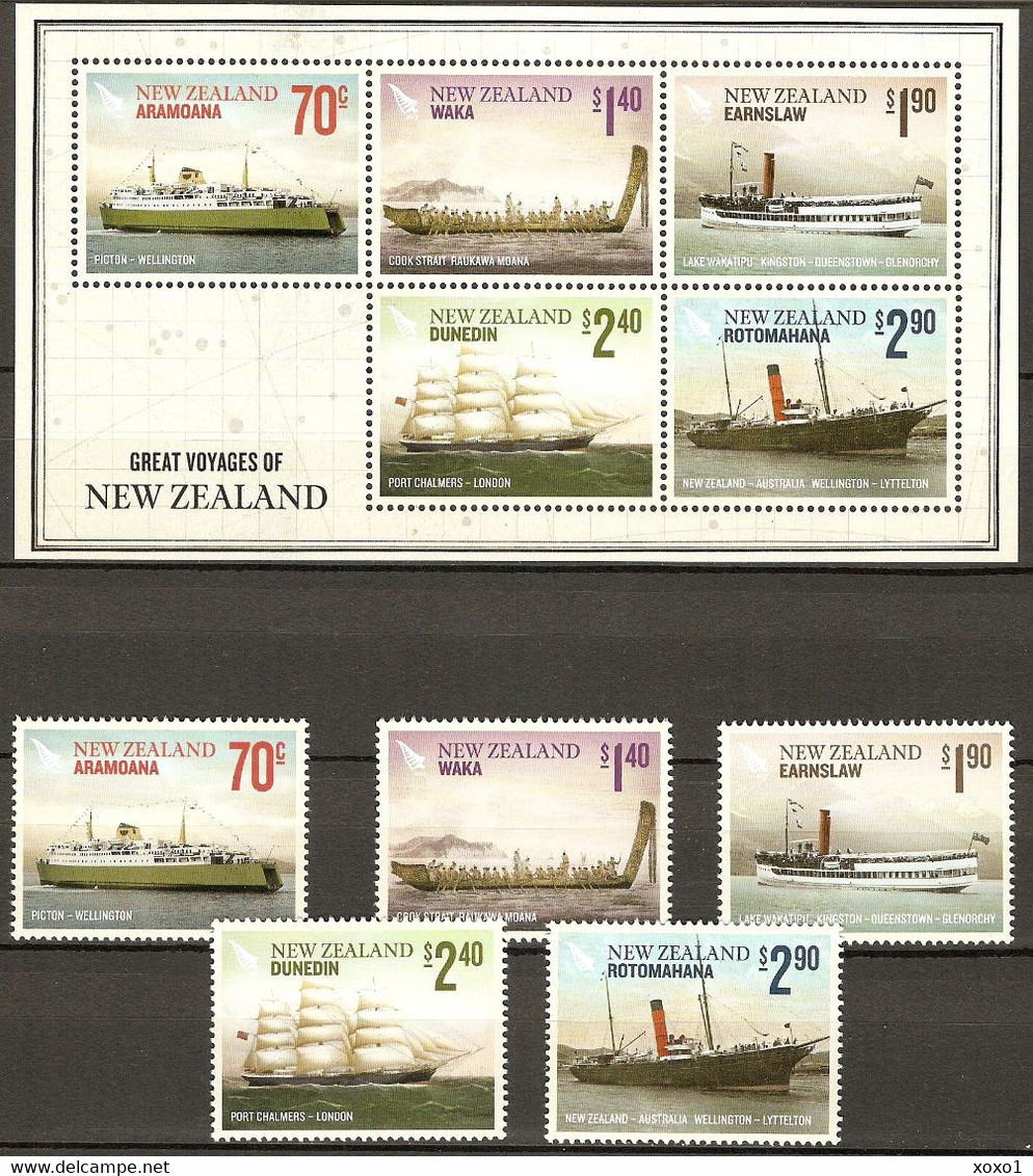 New Zealand 2012 MiNr. 2964 - 2968 (Block 293) Neuseeland  Transport  Ships 5v + S\sh MNH** 22,00 € - Neufs