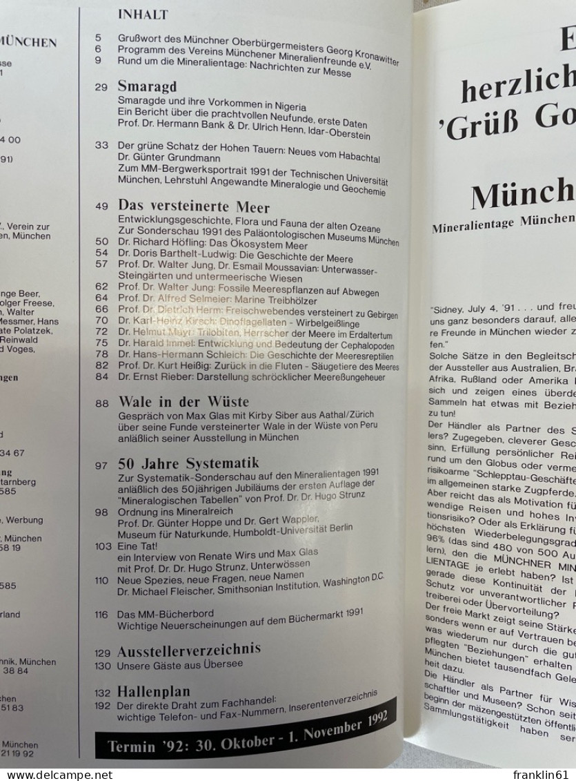 Mineralientage München : Messethemenheft 1991. - Autres & Non Classés