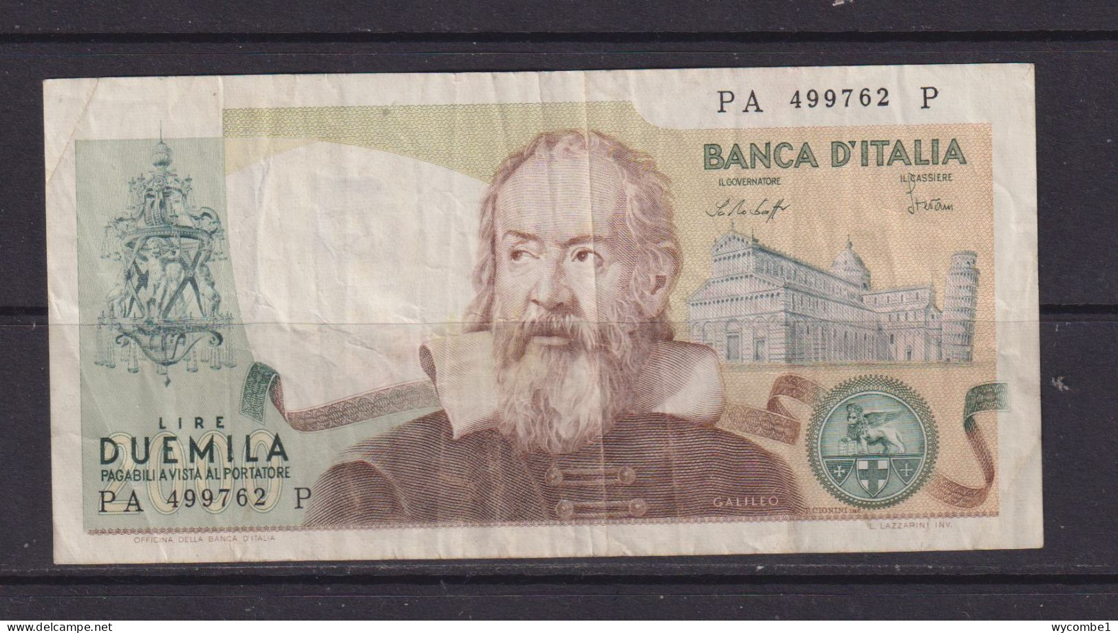 ITALY - 1976 2000 Lira Circulated Banknote - 2.000 Lire