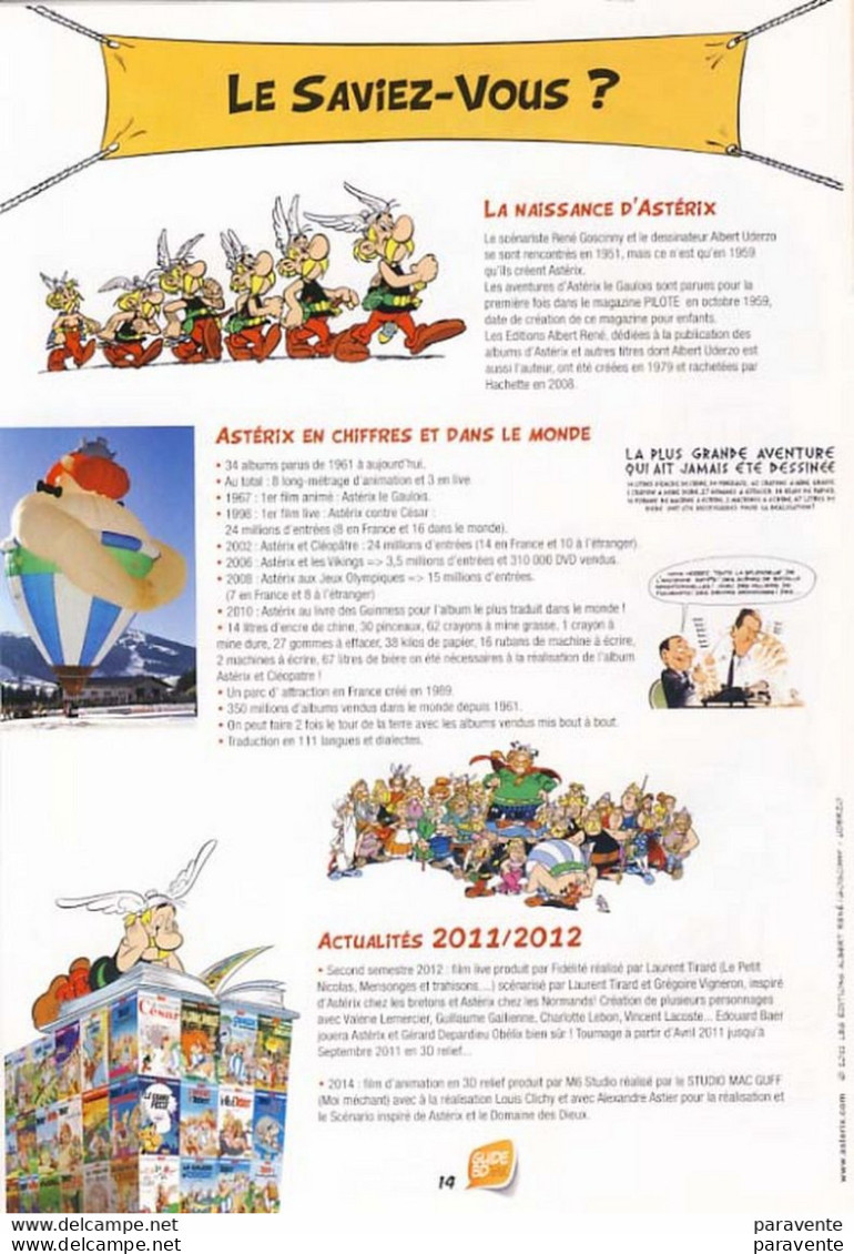 ASTERIX : Catalogue GUIDE DE LA BD Auchan 2011 - Astérix