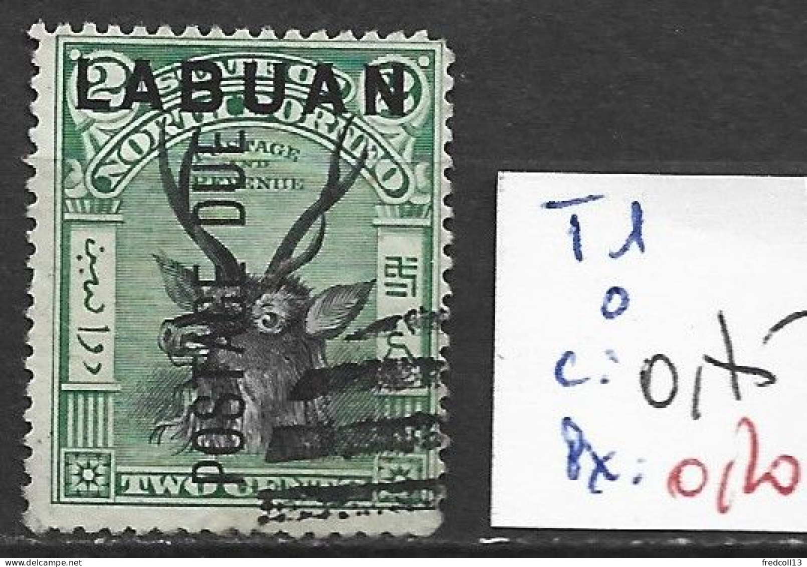 LABUAN TAXE 1 Oblitéré Côte 0.75 € ( Oblitération Annulée ) - Borneo Septentrional (...-1963)