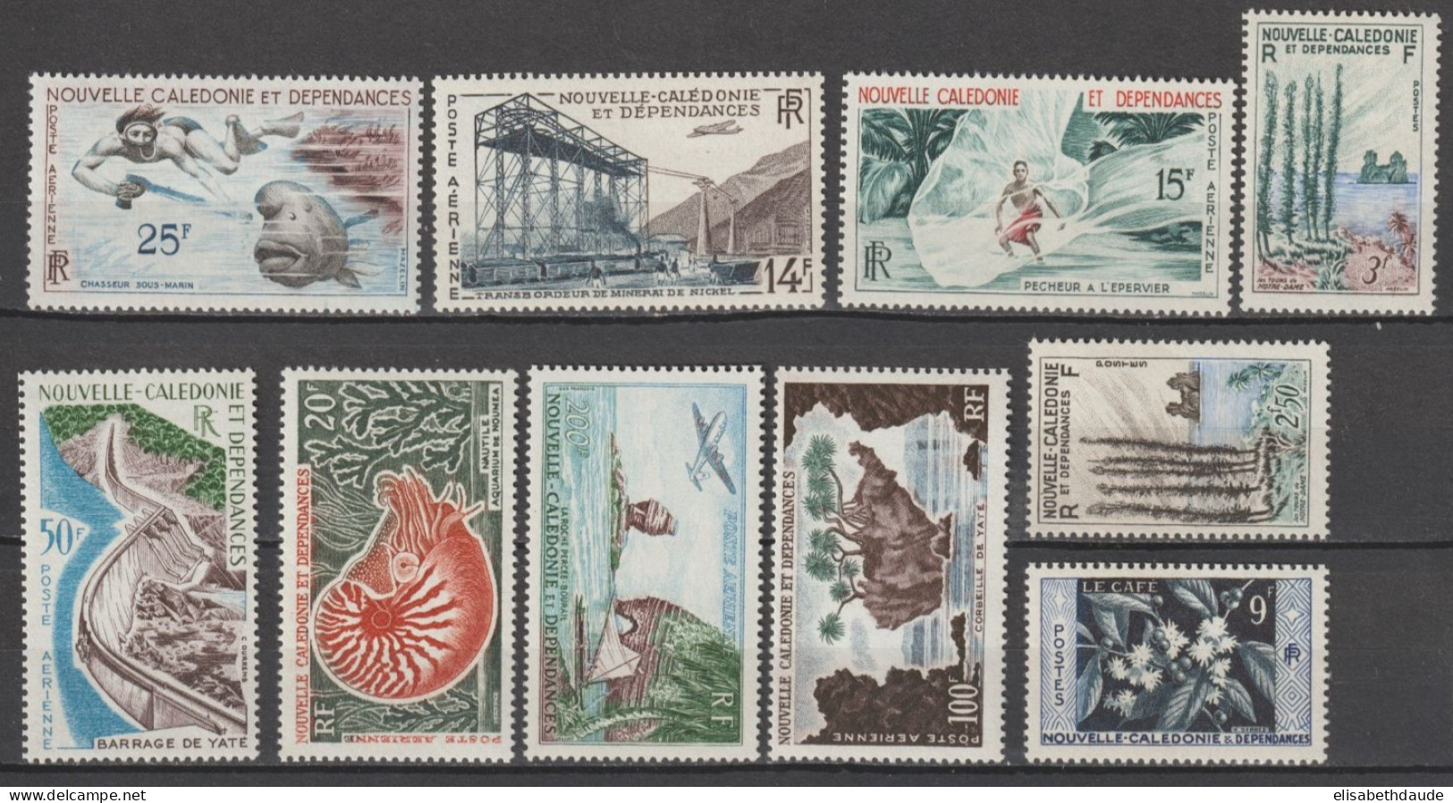 NOUVELLE CALEDONIE - ANNEE COMPLETE 1955 Avec POSTE AERIENNE - YVERT N°284/286+A66/72 ** MNH - COTE = 172 EUR - Komplette Jahrgänge