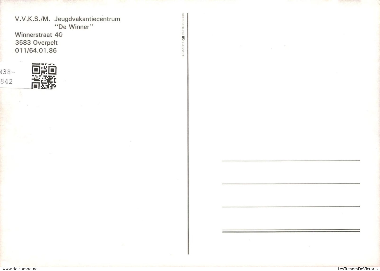 PAYS-BAS - Jeugdvakantiecentrum  "De Winner" - Winnerstraat 40 - Carte Postale - Other & Unclassified