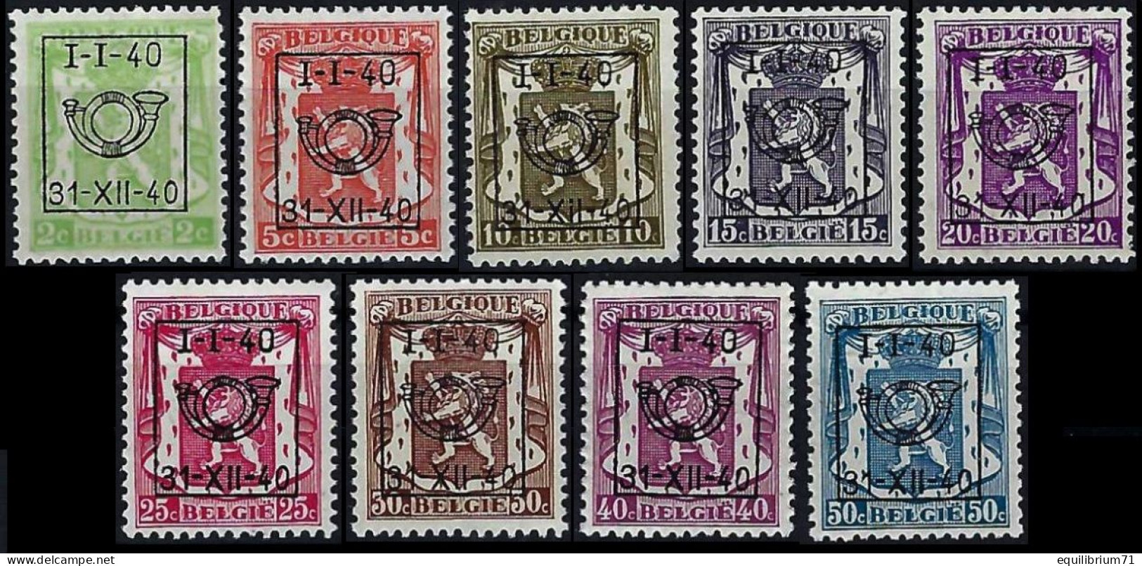 PRE437/445** (PO18) - Typos 1936-51 (Kleines Siegel)