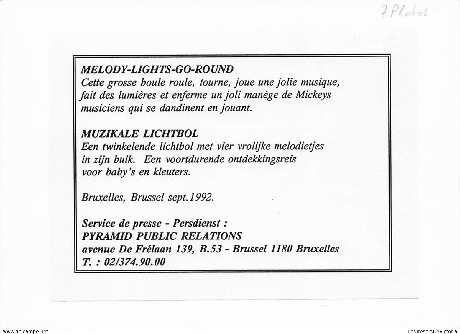 Photographie Originale - Melody Lights Go Round - Jouet - Dim 13/18cm - Pyramid Public Relations - Objets