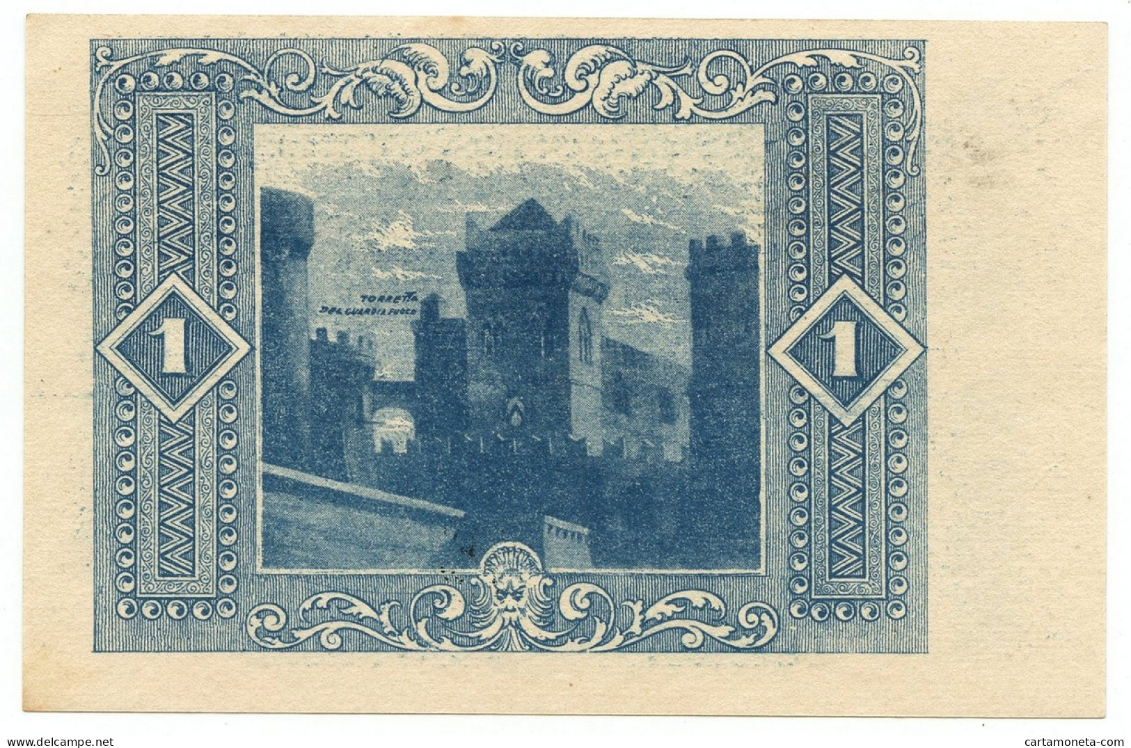 1 LIRA BUONO DI CASSA COMUNE DI UDINE WWI 12/03/1918 SUP+ - Autres & Non Classés