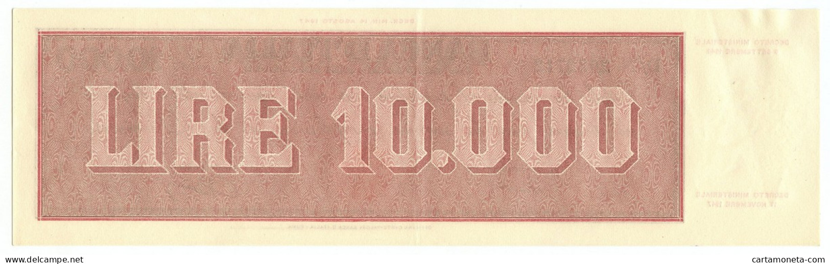 10000 LIRE TITOLO PROVVISORIO MEDUSA REPUBBLICA ITALIANA 06/09/1949 SUP- - Altri & Non Classificati