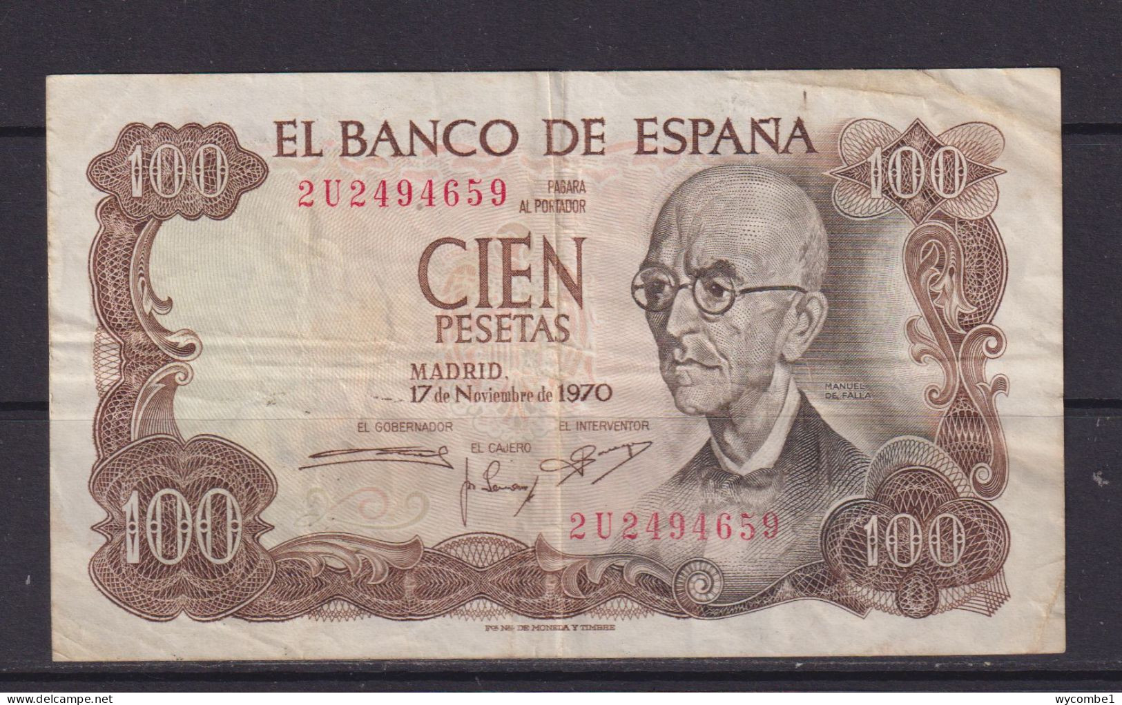 SPAIN - 1970 100 Pesetas Circulated Banknote - 100 Pesetas