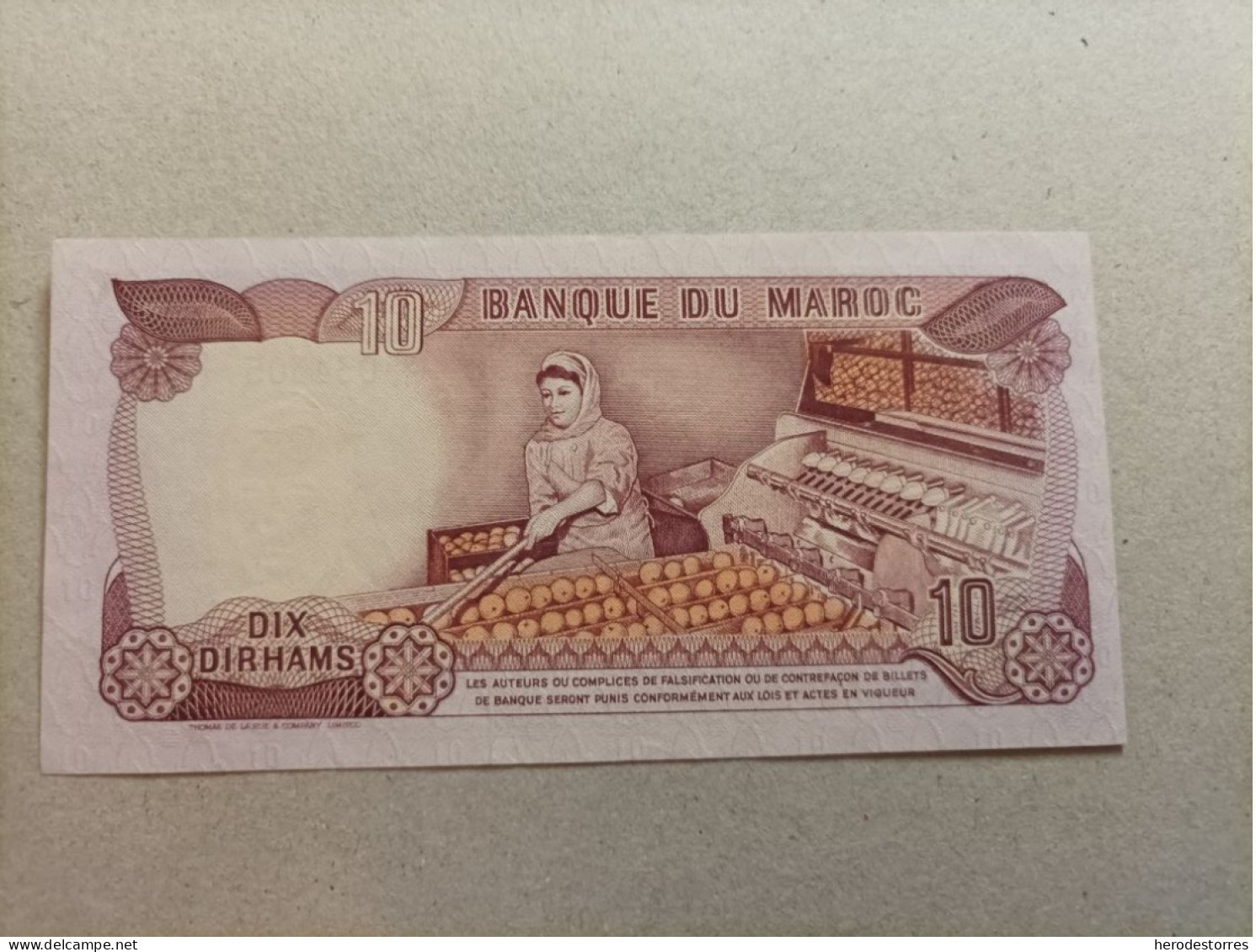 Billete De Marruecos De 10 Dirhams, Año 1970, UNC - Marokko