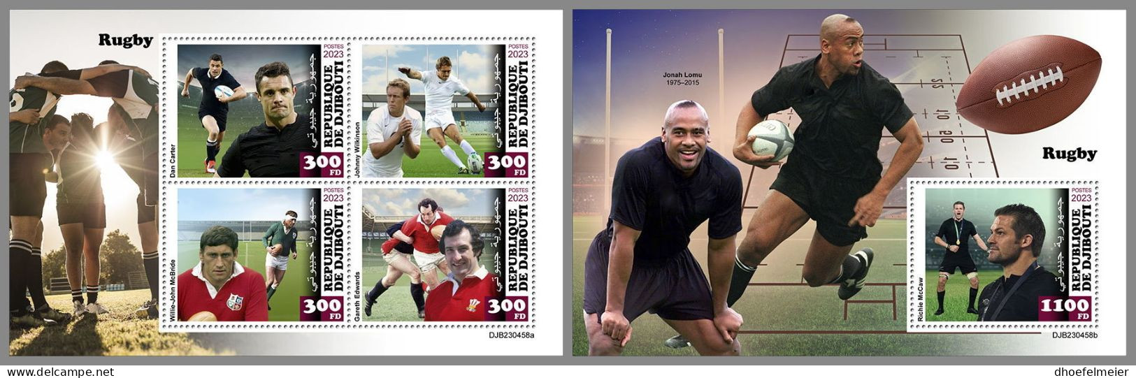 DJIBOUTI 2023 MNH Rugby M/S+S/S – IMPERFORATED – DHQ2406 - Rugby