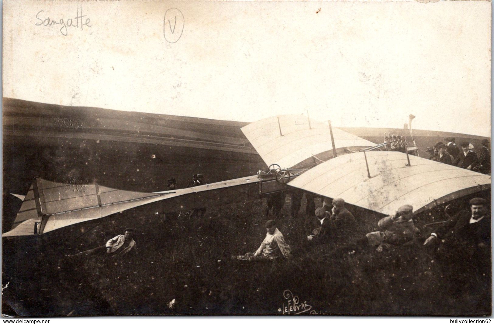 CPA - SELECTION - SANGATTE - CARTE PHOTO . O.Lefebvre - Départ D'un Aéroplane - Sangatte