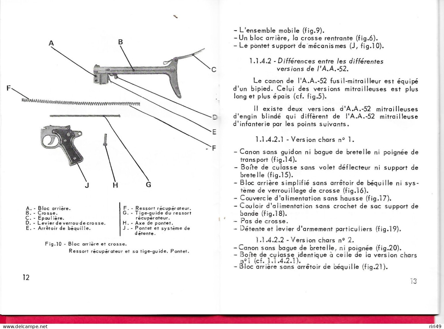 Guide Technique Arme Automatique De 7.62mn N Modele F1 1976 Voir SCANNES Et Description 40 Pages 10.5*15 Cm - Frans