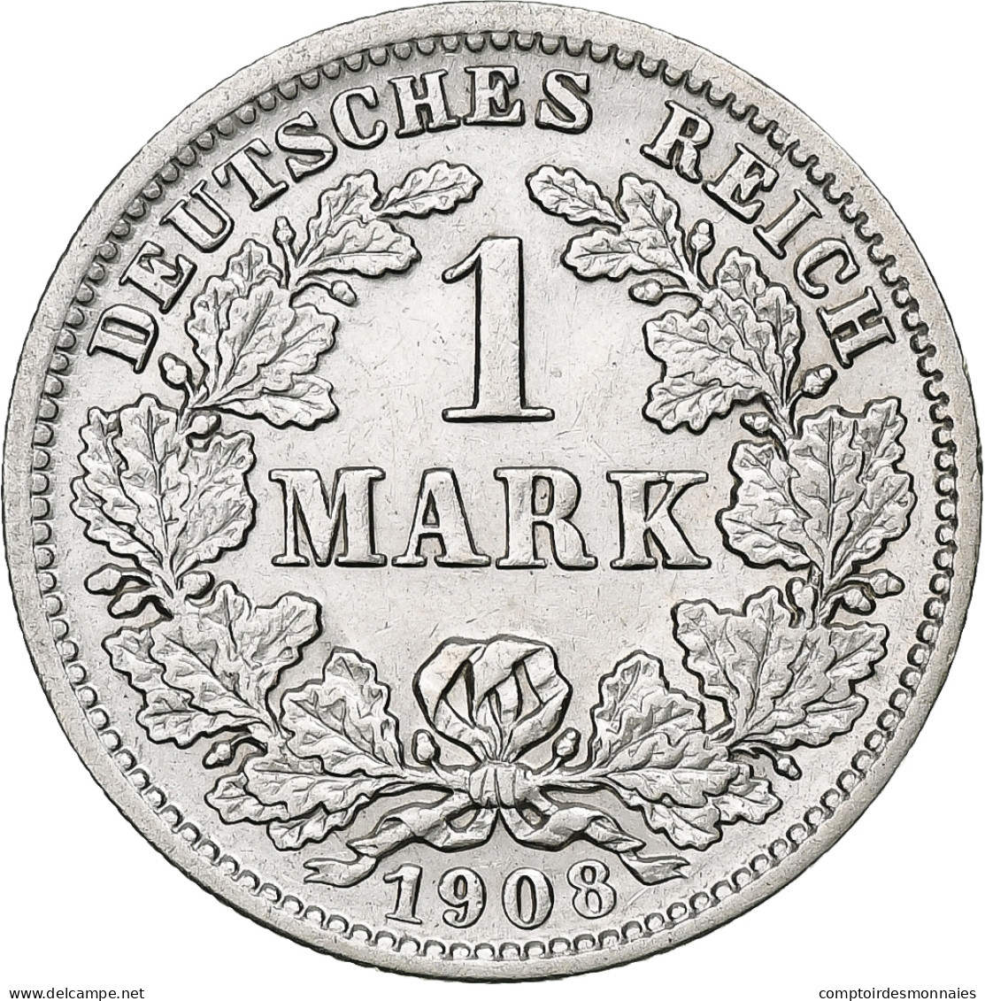 Empire Allemand, Wilhelm II, Mark, 1908, Hambourg, Argent, TTB, KM:14 - 1 Mark