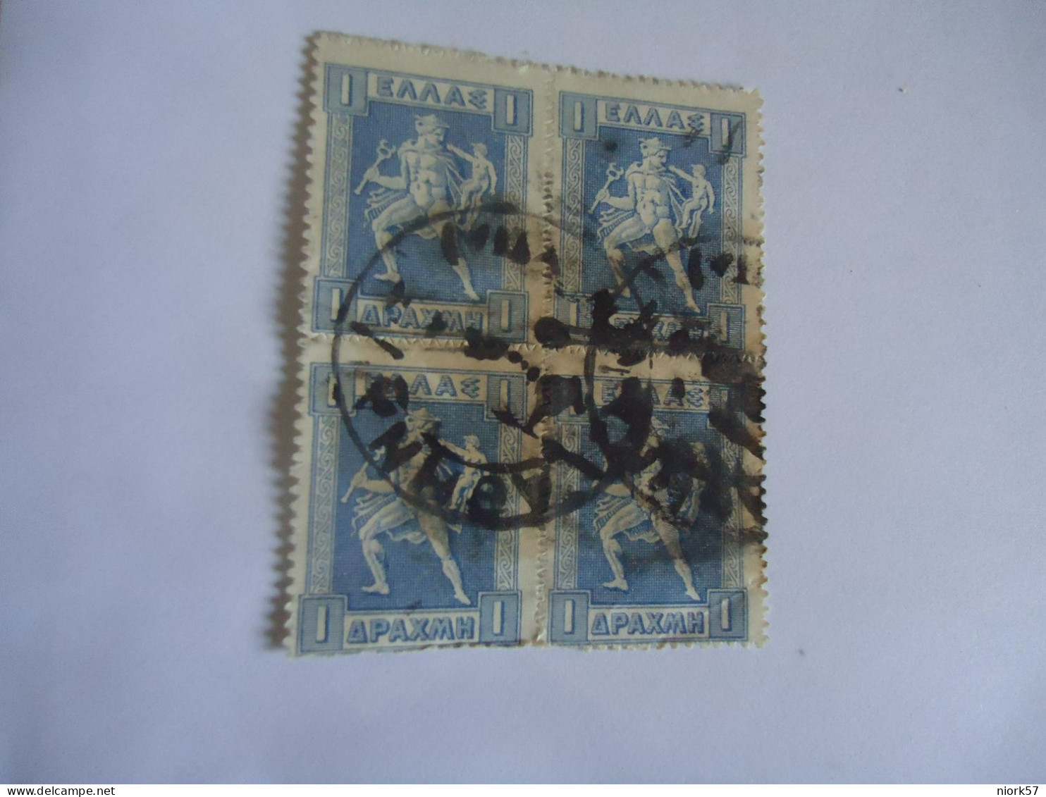 GREECE USED STAMPS 1927   BLOCK OF 4 POSTMARK  ΑΘΗΝΑΙ - Gebruikt