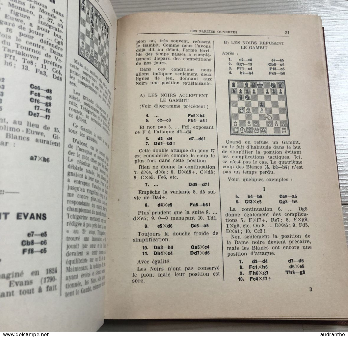 La pratique moderne des ouvertures dans la partie d'échecs V. Khan P. Biscay éditions Le triboulet Monaco 1954