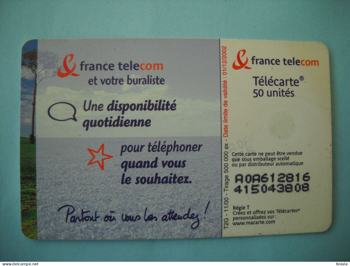 7643 FRANCE TELECOM ET VOTRE BURALISTE    Télécarte Collection  ( 2 Scans)  Carte Téléphonique - 2000