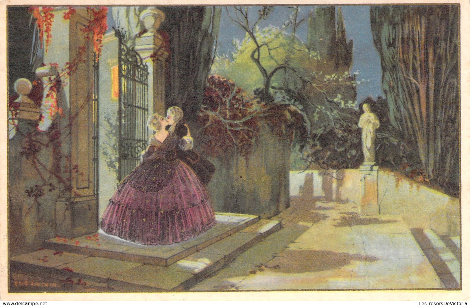 Illustrateur - Amoureux En Train De S'embrasser - Carte Italienne - Ballerini & Fratini - Carte Postale Ancienne - Unclassified