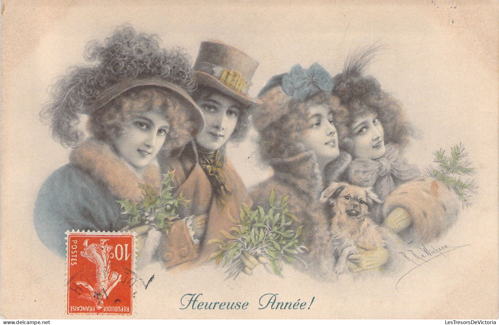 Illustrateur - Wichera - Heureuse Année - Colorisé - M M  Vienne - Carte Postale Ancienne - Wichera