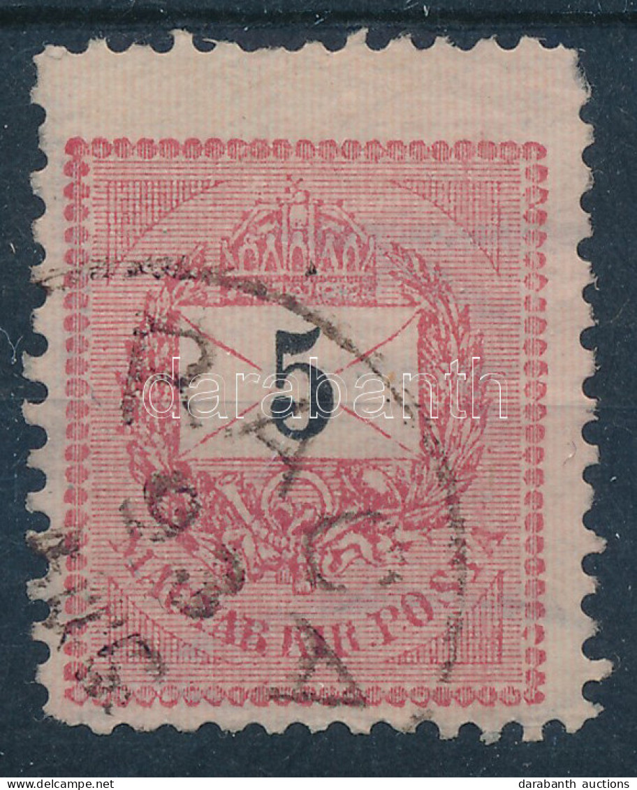 O 1889 5kr Magasra Fogazva / Shifted Perforation - Autres & Non Classés