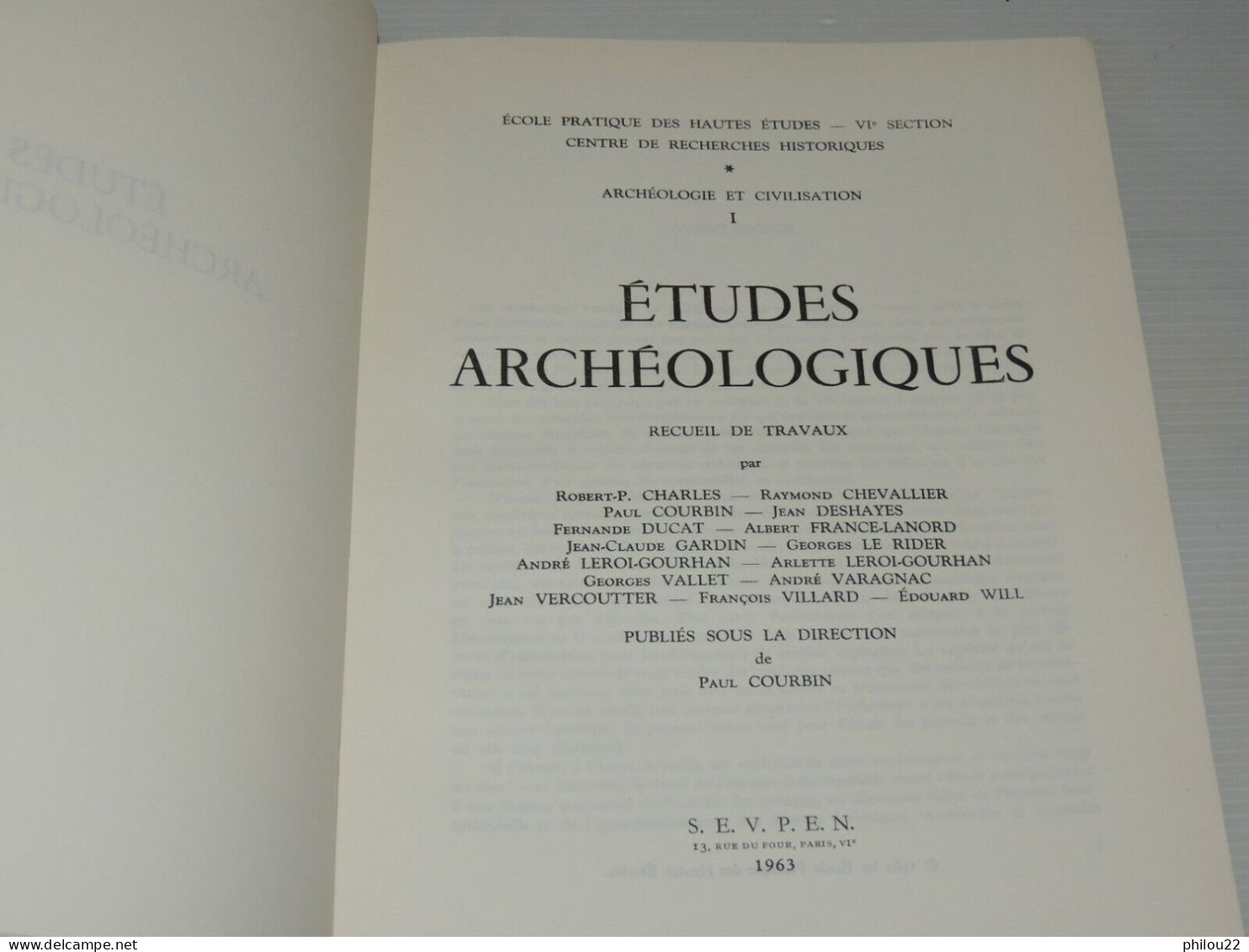 COURBIN (Paul) Et Collectif / Etudes Archéologiques. Recueil De Travaux. 1963 - Archéologie