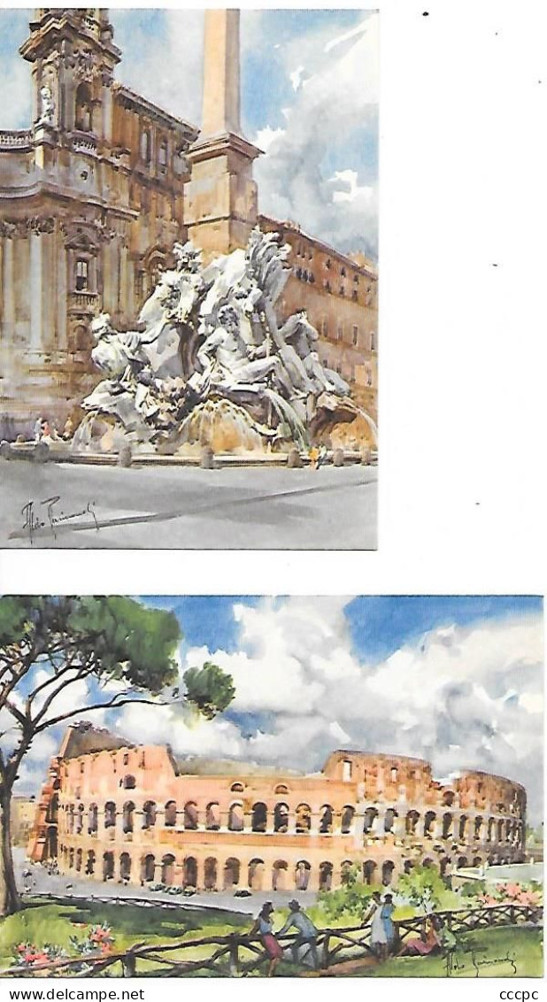 Lot De 10 CPSM De Rome Suivant Aquarelles - Collections & Lots