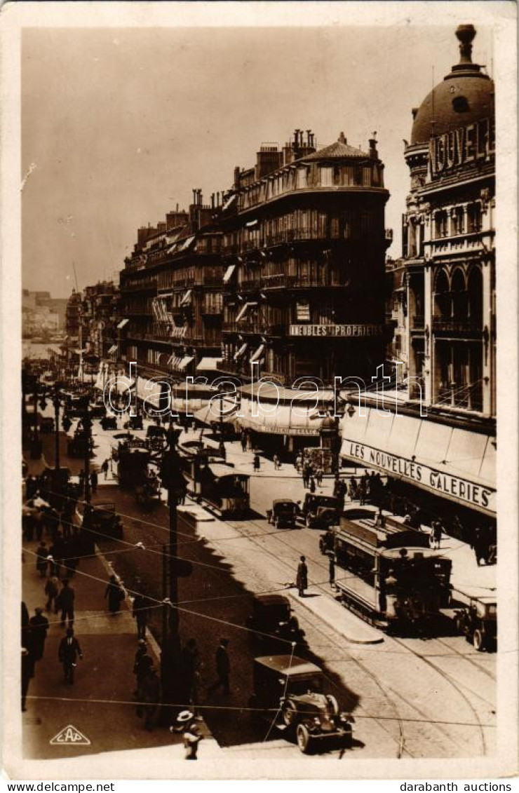 T2/T3 1929 Marseille, La Canebiere / The Canebiere, Trams, Automobiles (EK) - Unclassified