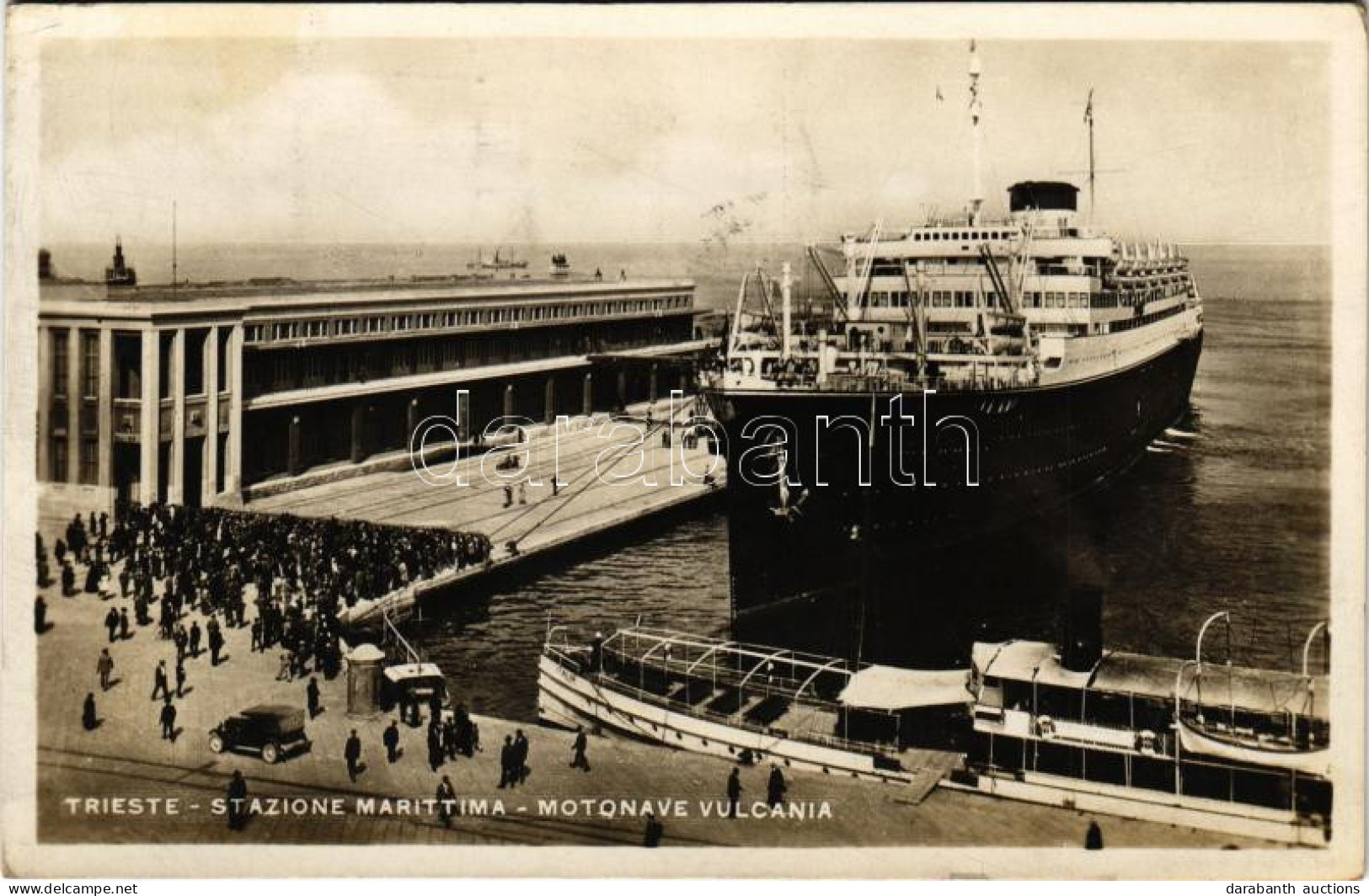 T2/T3 1936 Trieste, Trieszt; Stazione Marittima, Motonave "VULCANIA" / Maritime Station, Motor Ship (EK) - Unclassified