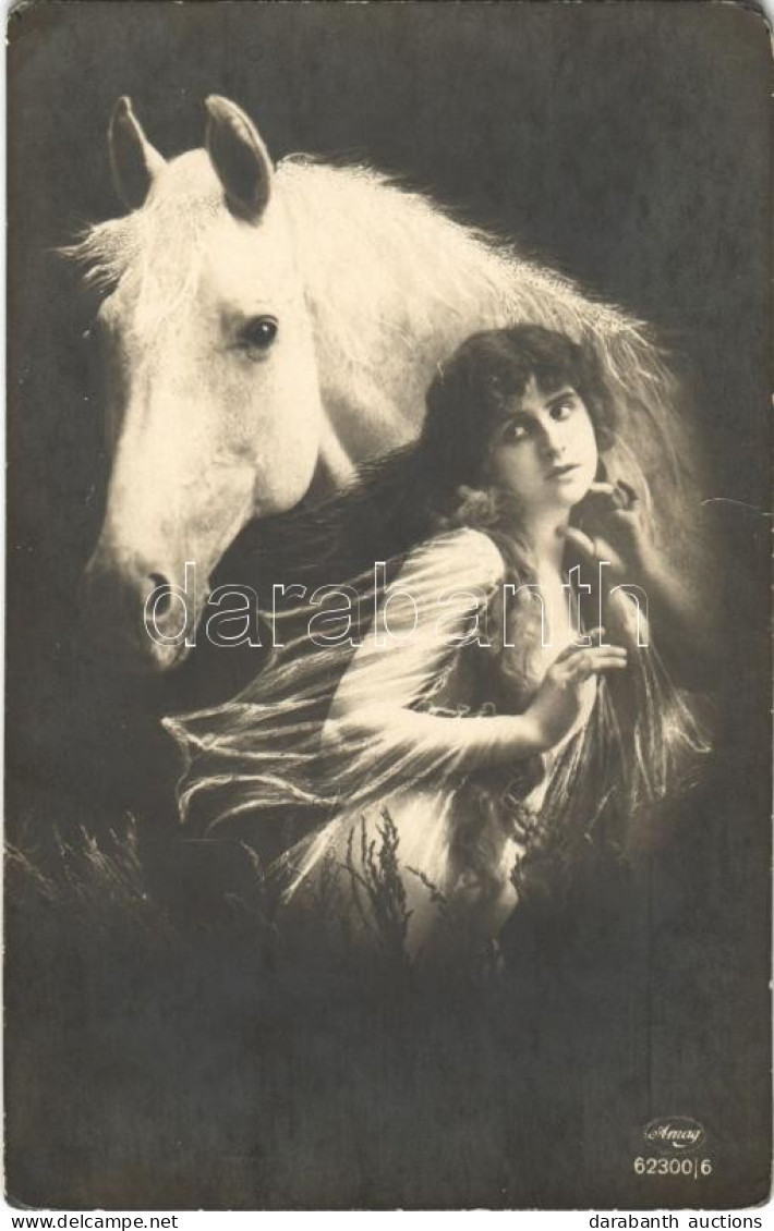 T4 Lady With Horse Art Postcard (EM) - Zonder Classificatie