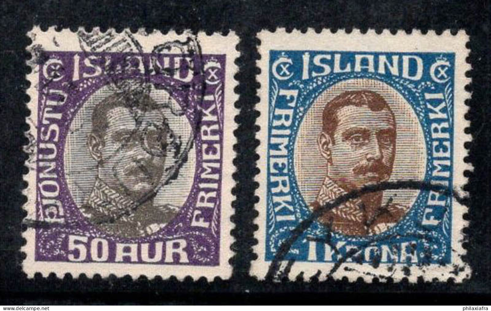 Islande 1920 Mi. 95-96 Oblitéré 100% Roi Christian X - Oblitérés