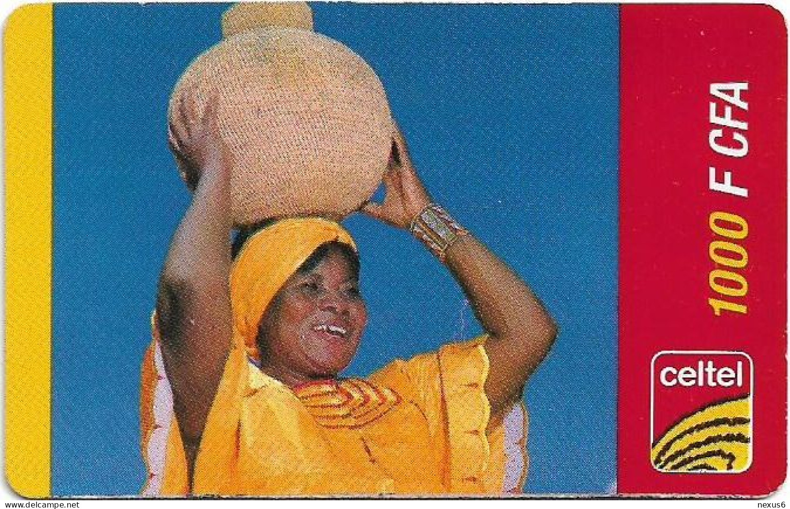 Burkina Faso - Celtel - Woman With Basket, Exp.12.2005, GSM Refill 1.000FCFA, Used - Burkina Faso