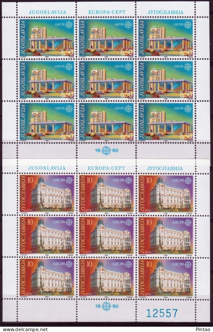 CEPT1223-  JUGOSLÁVIA 1990 - MNH (EUROPA CEPT - 2FM) - 1990