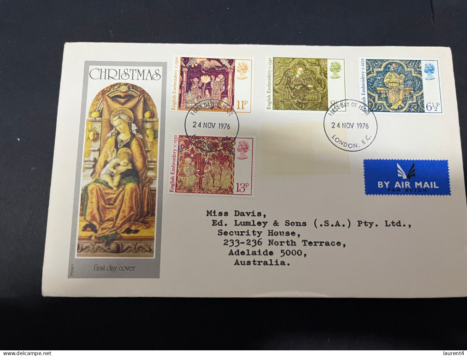 9-2-2024 (3 X 44) UK (Great Britain) FDC - 1976 - Christmas - 1971-1980 Dezimalausgaben