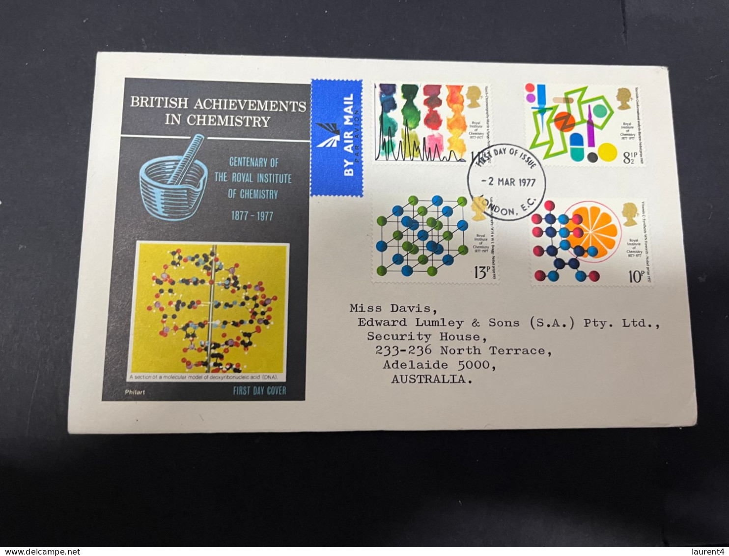 9-2-2024 (3 X 44) UK (Great Britain) FDC - 1977 - Chemistry - 1971-1980 Decimal Issues