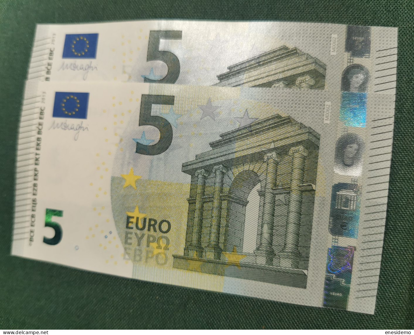 5 EURO PORTUGAL 2013 DRAGHI M006J2 MA CORRELATIVE ONLY FOUR NUMBERS SC FDS UNC. PERFECT