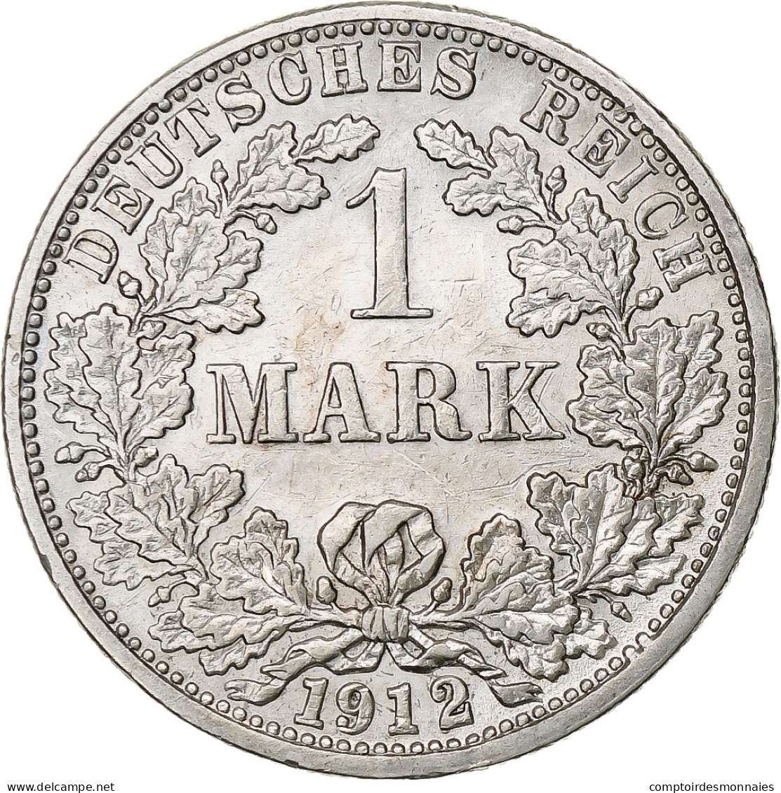 Empire Allemand, Wilhelm II, Mark, 1912, Stuttgart, Argent, TTB+, KM:14 - 1 Mark