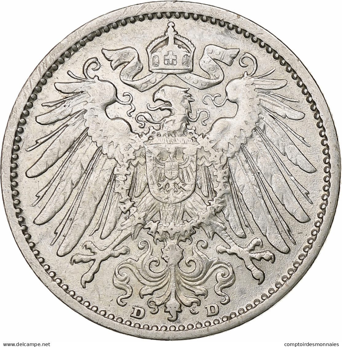 Empire Allemand, Wilhelm II, Mark, 1907, Munich, Argent, TTB, KM:14 - 1 Mark