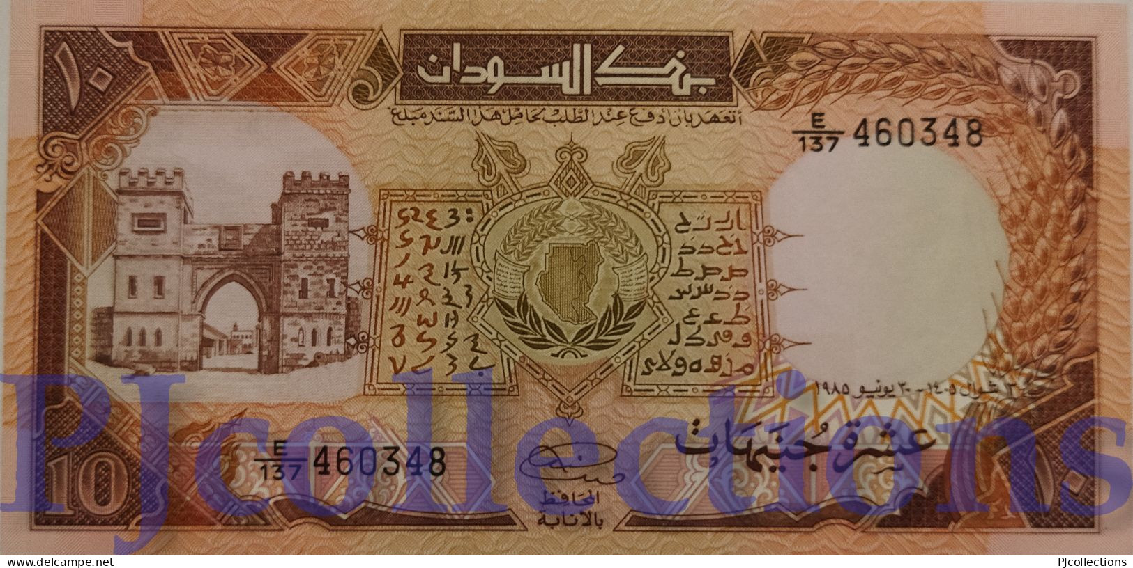 SUDAN 10 POUNDS 1985 PICK 34 UNC RARE - Soudan