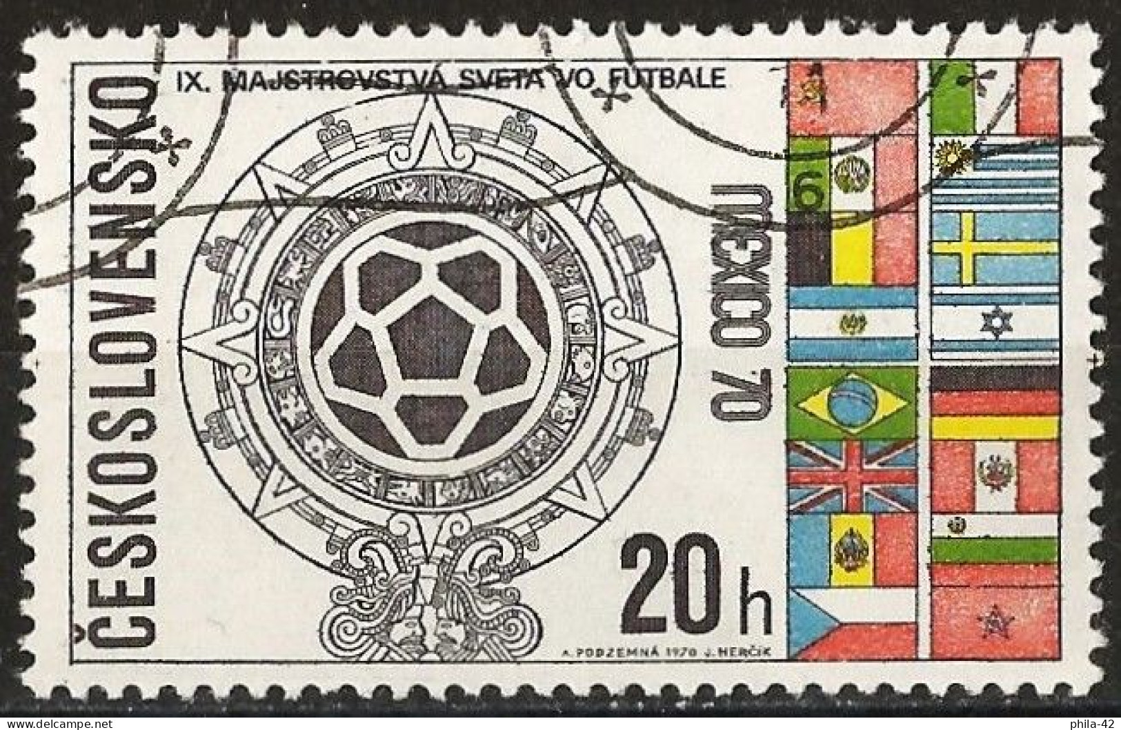 Czechoslovakia 1970 - Mi 1958 - YT 1802 ( World Football Cup In Mexico ) - Gebraucht