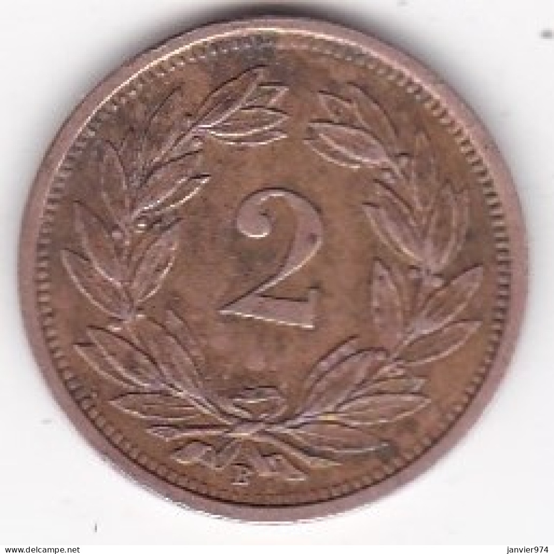 Suisse 2 Rappen 1929 B , En Bronze , KM# 4 - 2 Rappen